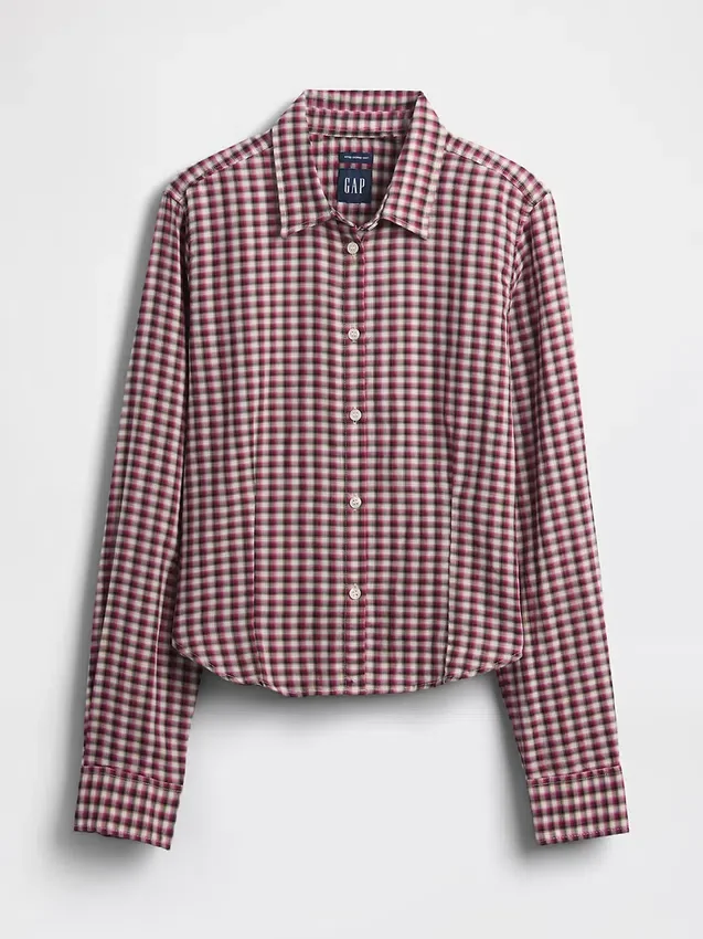 Camisa entallada de franela a cuadros