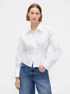 Camisa entallada de popelín de algodón orgánico