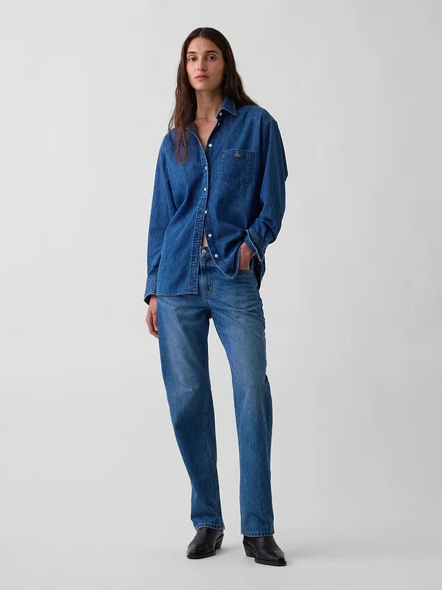 Camisa grande de vaquero