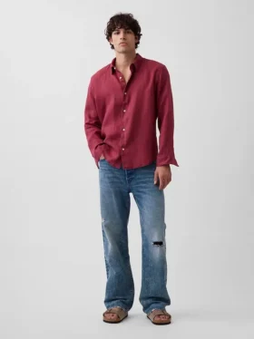 Camisa holgada 100 % lino