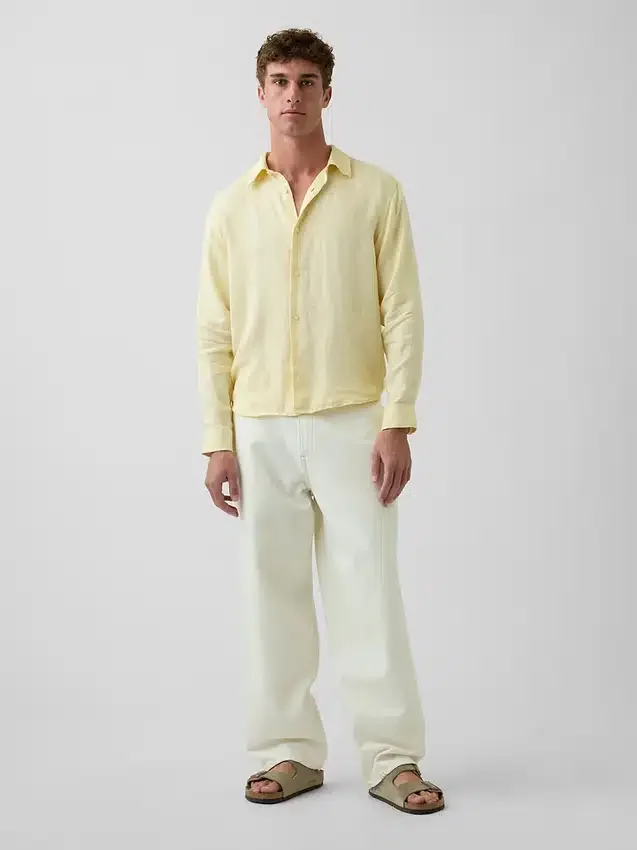 Camisa holgada 100 % lino