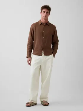 Camisa holgada 100 % lino