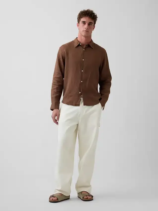 Camisa holgada 100 % lino