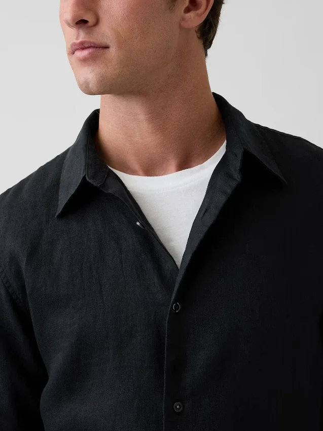 Camisa holgada 100 % lino