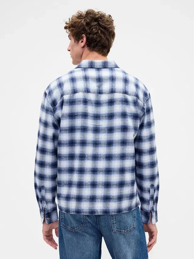 Camisa holgada de franela de algodón orgánico
