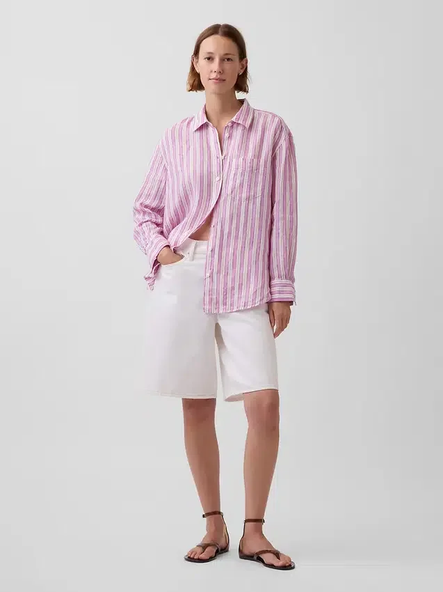 Camisa oversize 100 % lino