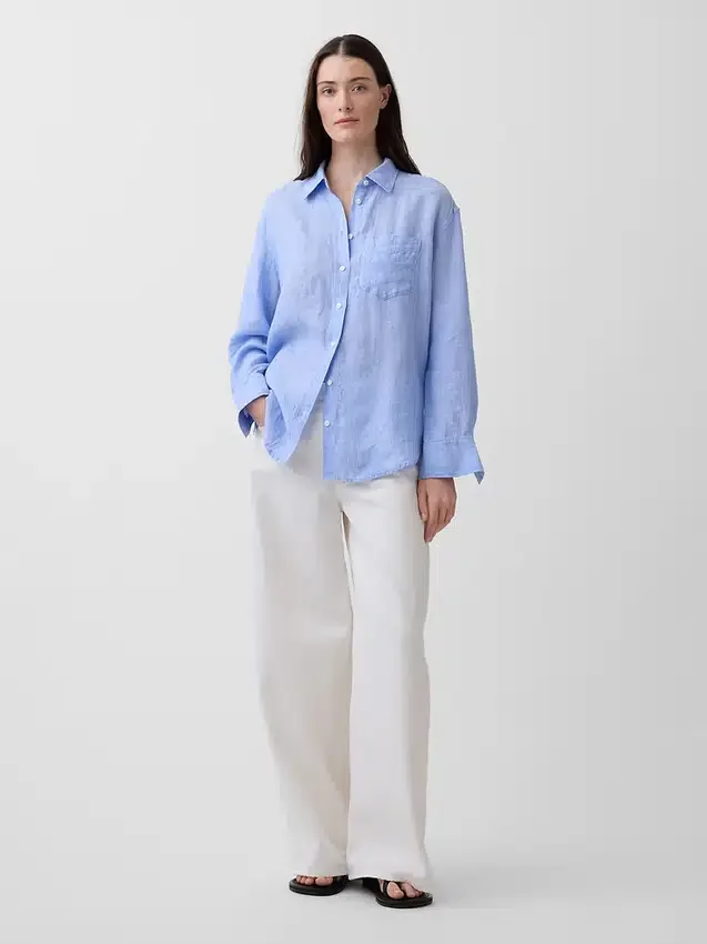 Camisa oversize 100 % lino