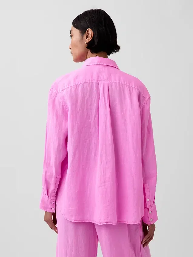 Camisa oversize 100 % lino