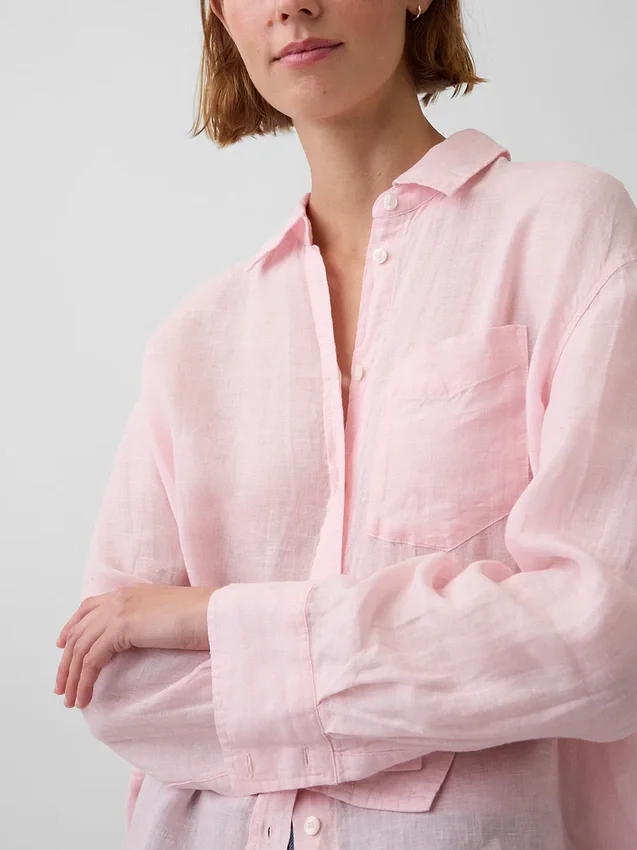 Camisa oversize 100 % lino