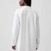 Camisa túnica oversize de mezcla de lino