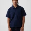 Camisa utilitaria de corte holgado y bajo recto