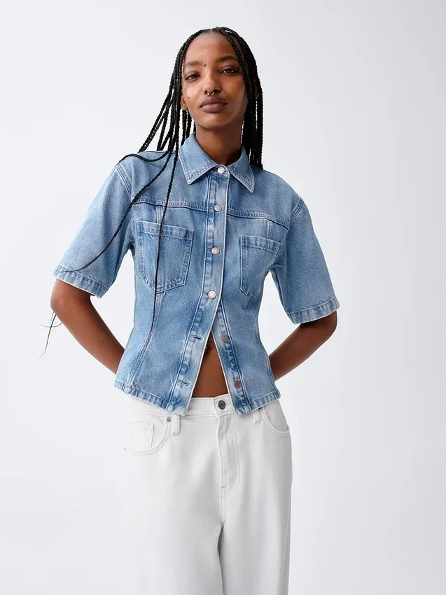 Camisa vaquera con bolsillos ultrasuave