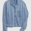 Camisa vaquera corta