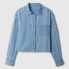 Camisa vaquera corta
