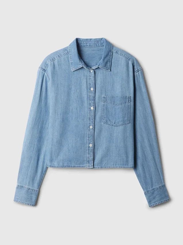 Camisa vaquera corta