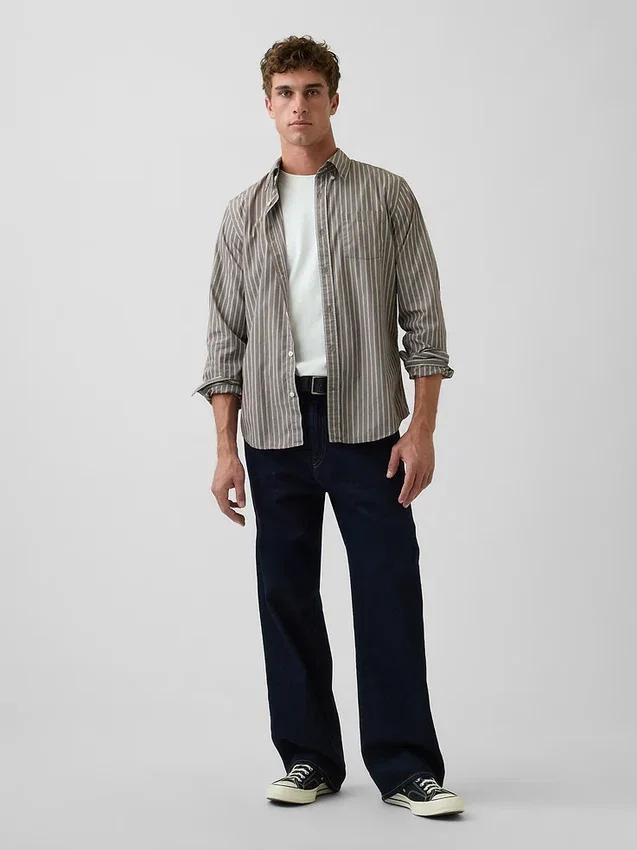 Camisas clásicas de popelín de algodón orgánico