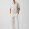Camisas de corte holgado con rayas de seersucker y bajo redondeado