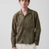 Camisas de corte recto y bajo recto con rayas Dobby