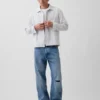 Camisas de corte recto y bajo recto con rayas Dobby