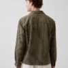 Camisas de corte recto y bajo recto con rayas Dobby