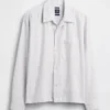 Camisas de corte recto y bajo recto con rayas Dobby