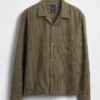 Camisas de corte recto y bajo recto con rayas Dobby