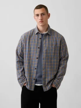 Camisas de cuadros holgadas en sarga lavada al sol