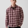 Camisas de cuadros holgadas en sarga lavada al sol