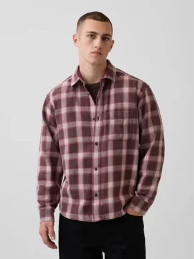 Camisas de cuadros holgadas en sarga lavada al sol