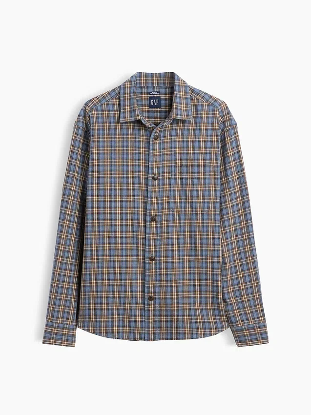 Camisas de cuadros holgadas en sarga lavada al sol