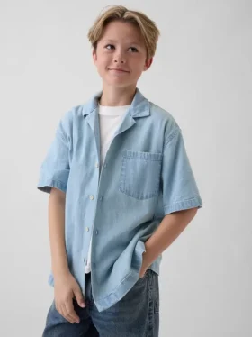 Camisas de denim para niño de corte holgado