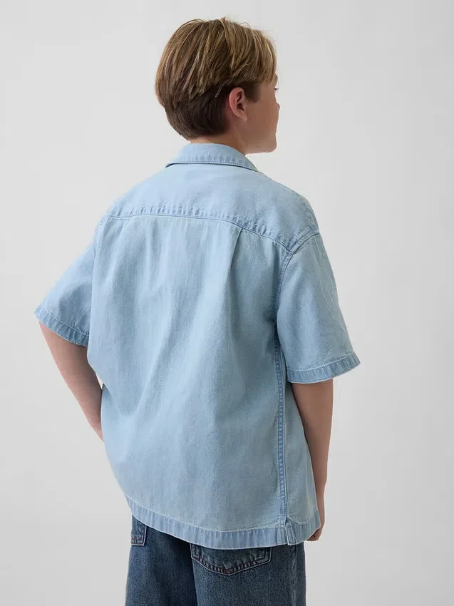 Camisas de denim para niño de corte holgado
