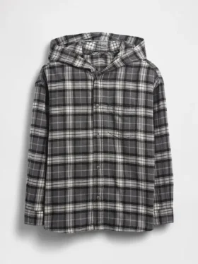 Camisas de franela con capucha de algodón orgánico para niños