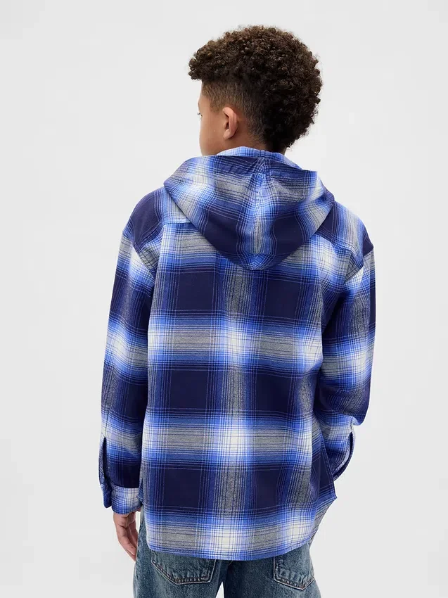 Camisas de franela con capucha de algodón orgánico para niños