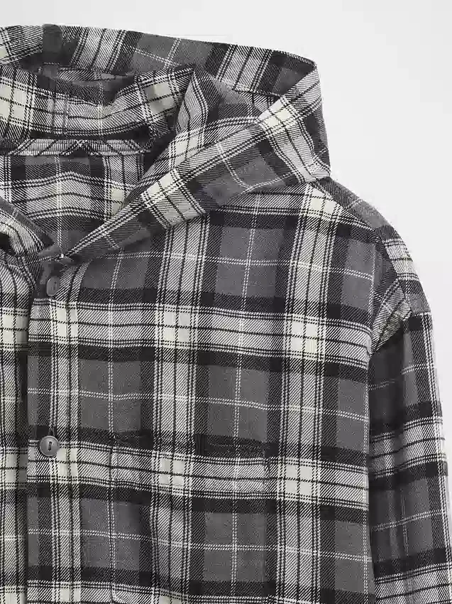 Camisas de franela con capucha de algodón orgánico para niños