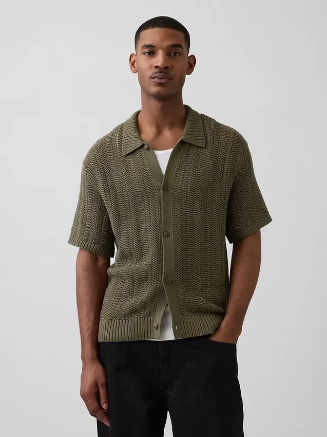 Camisas de ganchillo con diseño en espiga