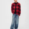 Camisas de jersey de punto a cuadros para niños