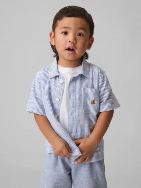 Camisas de lino y algodón para bebés y niños pequeños