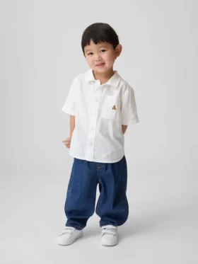 Camisas de lino y algodón para bebés y niños pequeños