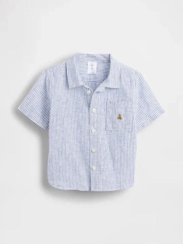 Camisas de lino y algodón para bebés y niños pequeños