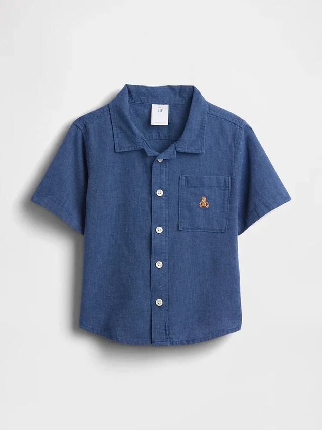 Camisas de lino y algodón para bebés y niños pequeños