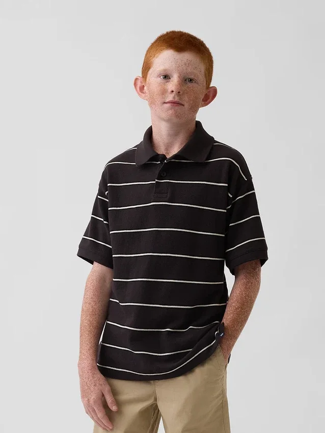 Camisas de piqué holgadas para niño