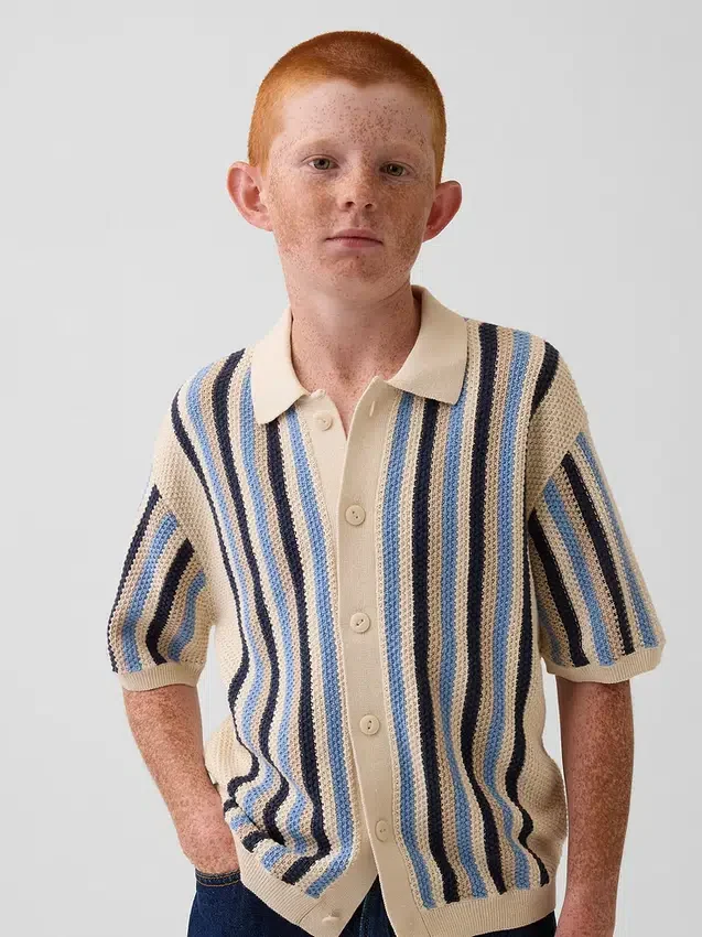Camisas de rayas de ganchillo para niño