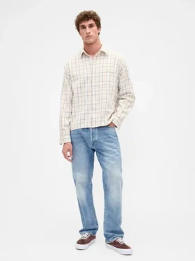 Camisas de sarga con bajo recto