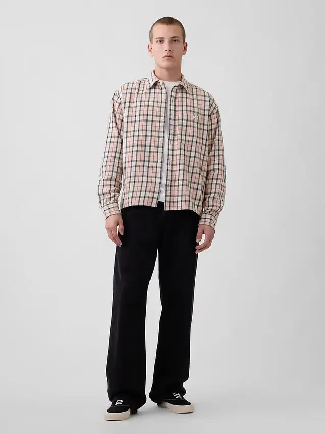 Camisas de sarga con bajo recto