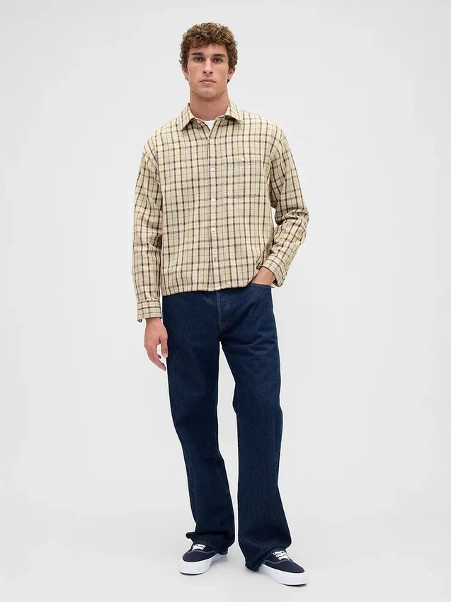 Camisas de sarga con bajo recto
