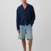 Camisas de seersucker de corte holgado con bajo recto