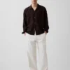 Camisas de seersucker de corte holgado con bajo recto