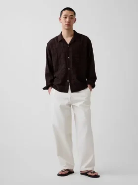 Camisas de seersucker de corte holgado con bajo recto