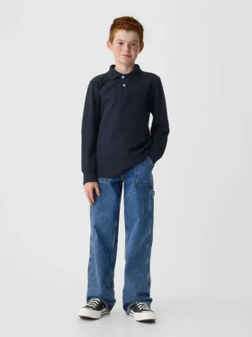 Camisas de uniforme de algodón orgánico para niños